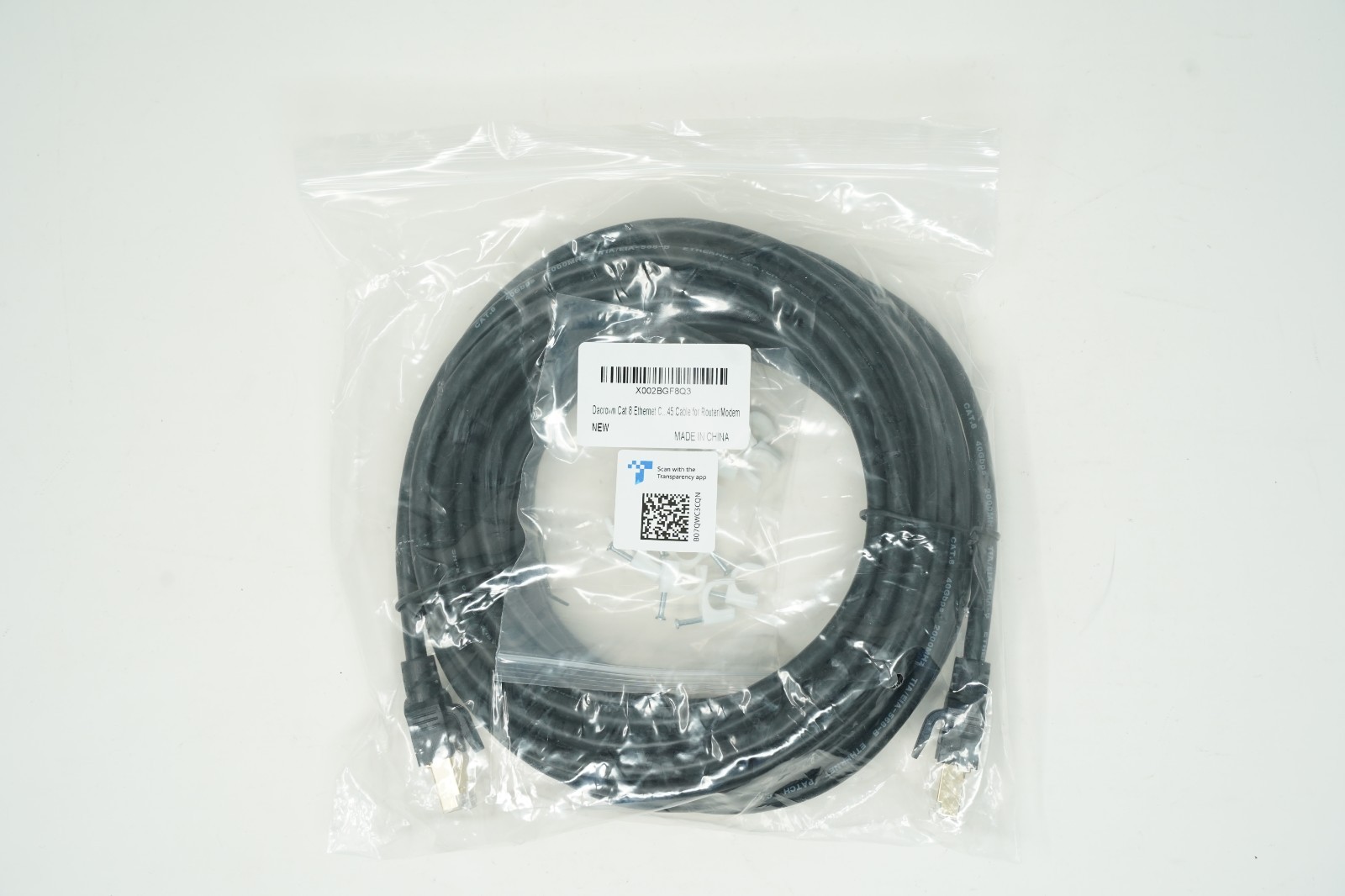 New Dacrown Cat 8 Network Ethernet Cable High Speed 25ft Shielded 40gbps 2000mhz
