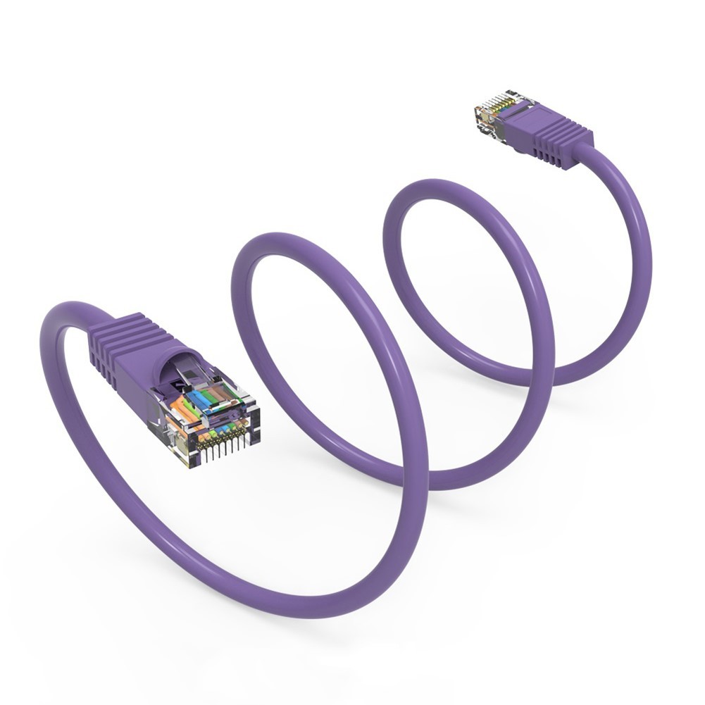 4FT Cat5E RJ45 Ethernet LAN Network UTP Snagless Patch Cable Pure Copper Purple