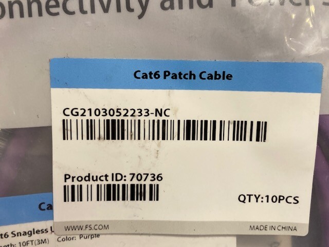 10ft Cat6 Snagless Unshielded (UTP) PVC CM Ethernet Network Patch Cable