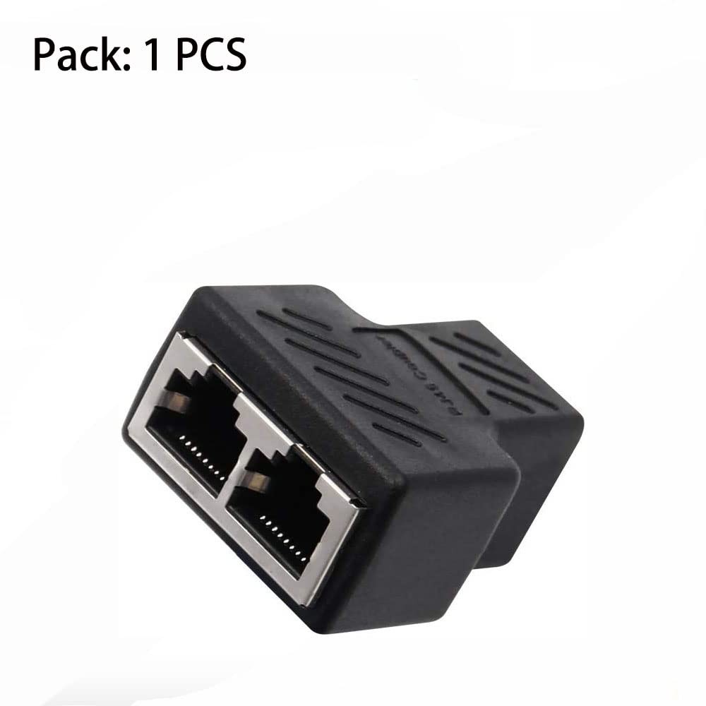 RJ45 Network Splitter Adapter, RJ45 1 to 2 Port Dual Female Socket Ethernet C…