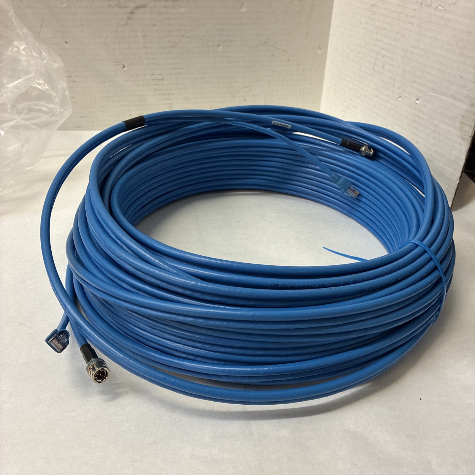 CAT6E Cable Blue Two Wire With Fitting 125ft