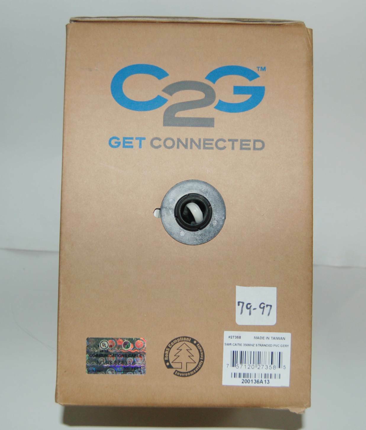 C2G 500ft Cat5E UTP 350 MHz Stranded PVC CM Rated Cable Gray ANSI/TIA-568-C.2