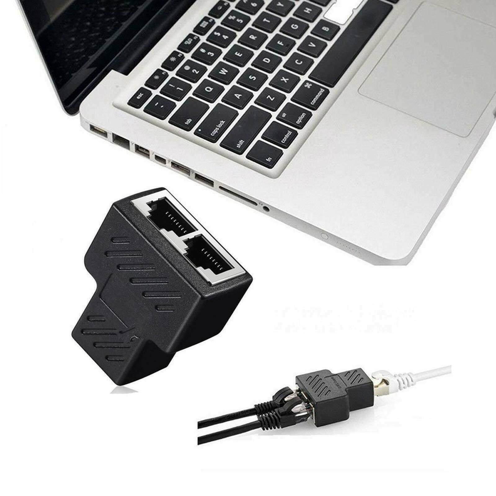 RJ45 Splitter Adapter 1-2 Way Dual Female Port Connector Plug LAN Ethernet Cable