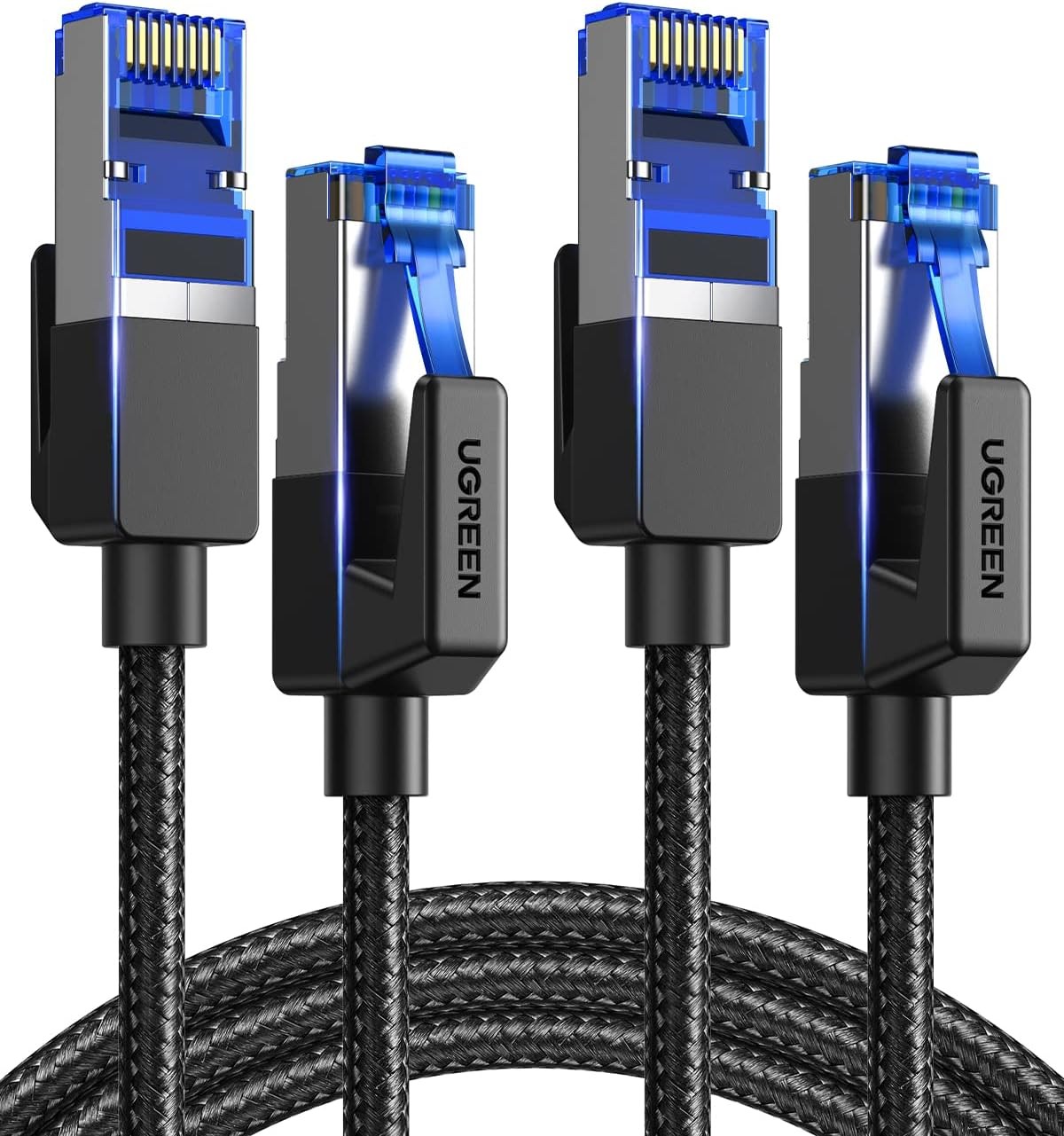 UGREEN Cat 8 Ethernet Cable, 2 Pack Ethernet Cable with 40Gbps 2000Mhz High Spee
