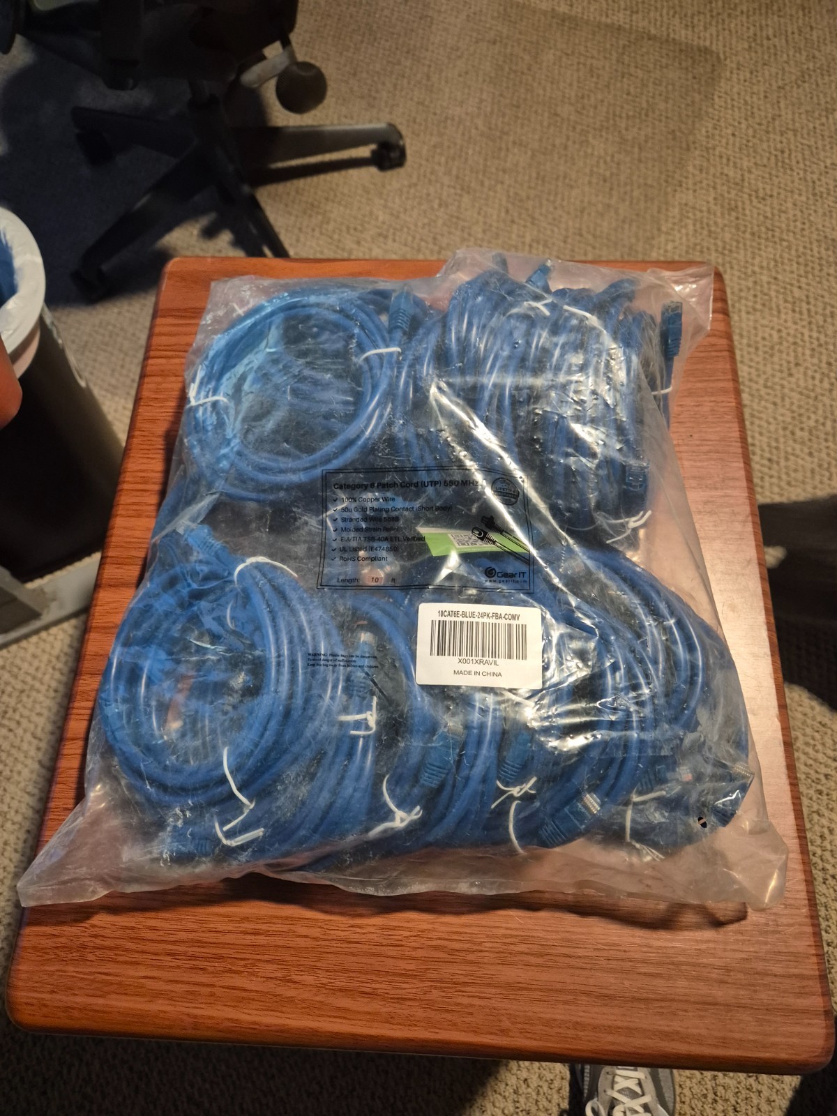 New 24 pack Cat 6 ethernet cables 10 feet long made of PURE COPPER