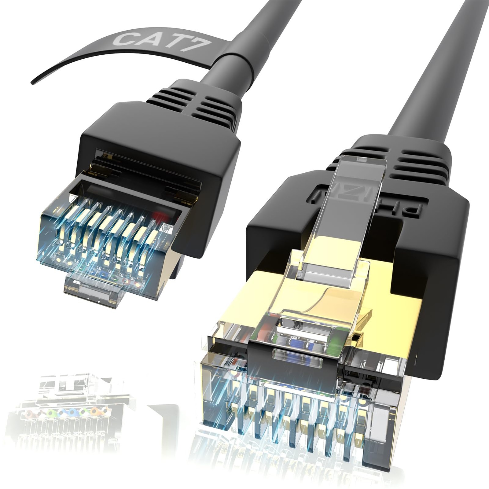 Cat7 Ethernet Cable 50ft,Cat7 3Ft 15Ft 25Ft 50Ft 100Ft 125Ft 150Ft 175Ft 200F…