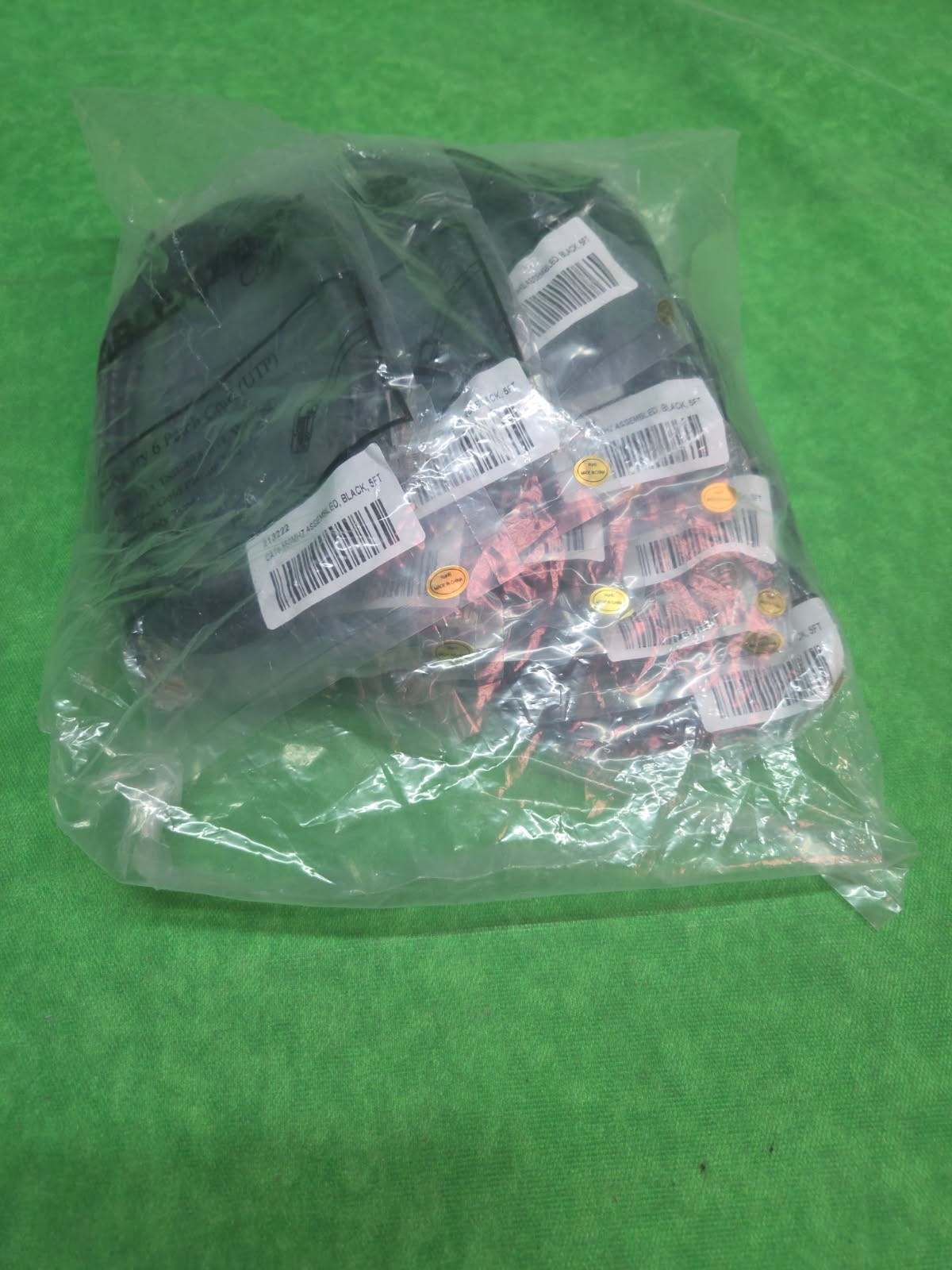 CAT 6 UTP Black Patch Cable 23AWG 550MHz RJ45 Network 5 feet NEW LOT 10 PCS