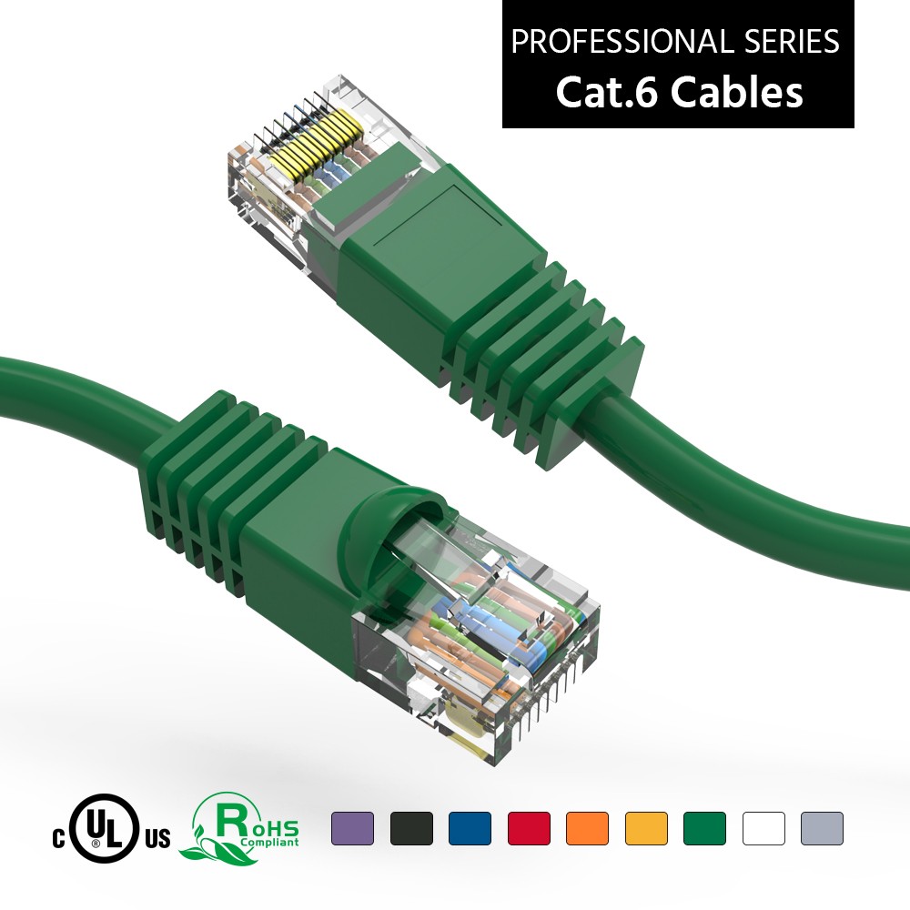 15 Pack of 20Ft CAT6 UTP Ethernet Network Booted Cable 10-100 Feet Green
