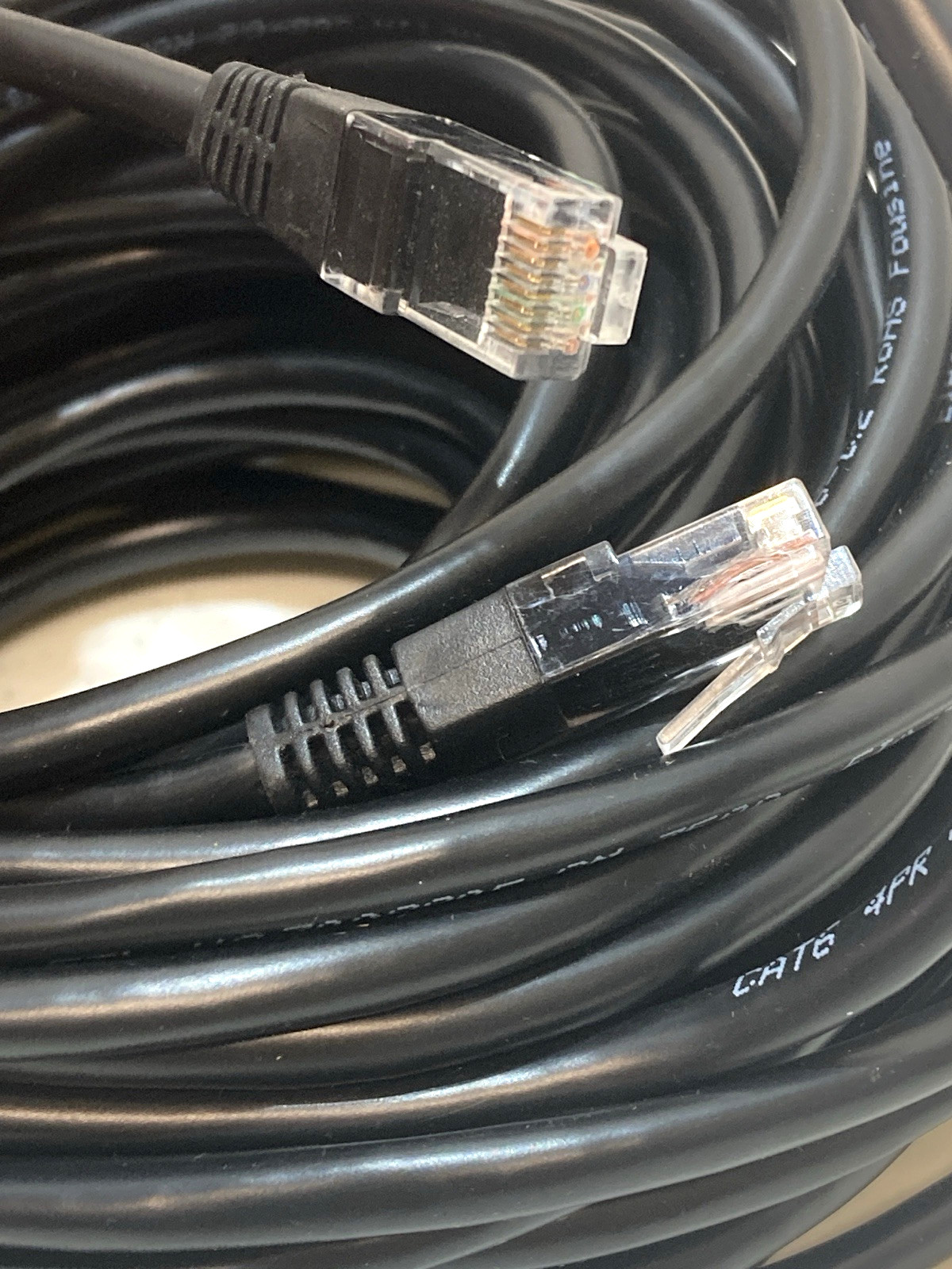 Black CAT6 24 AWG Ethernet LAN Network RJ45 Patch Cable 75FT Length