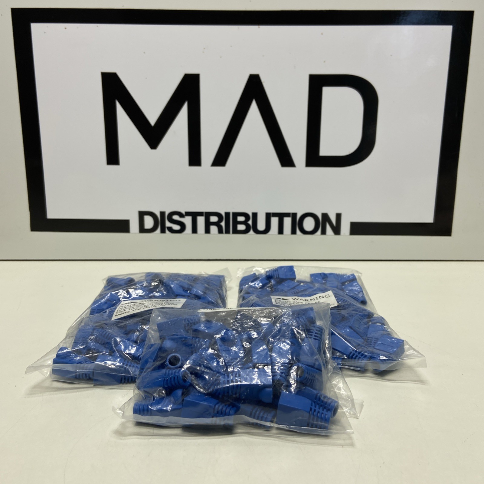 RJ45 Strain Relief Boot Blue End Cap Ethernet Cable Plug Cover *LOT Of 130*