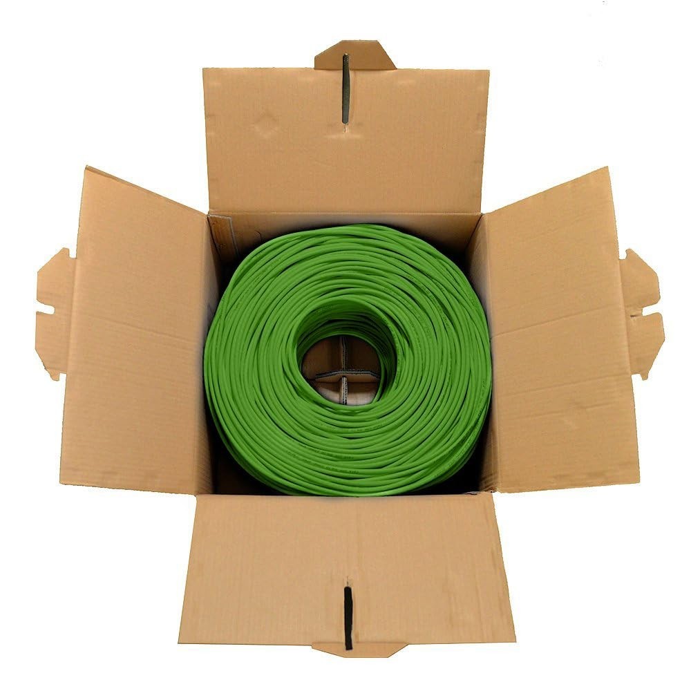 Durable 1000ft Green Cat 6 Ethernet Cable – Tangle-Free RJ45 Wire for Networking