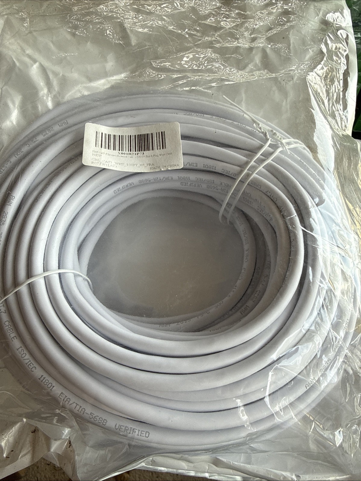 cat 7 cable iso/iec 11801 eia/tia-568b verified. 100ft. Buy 3 Get 50ft Cable.