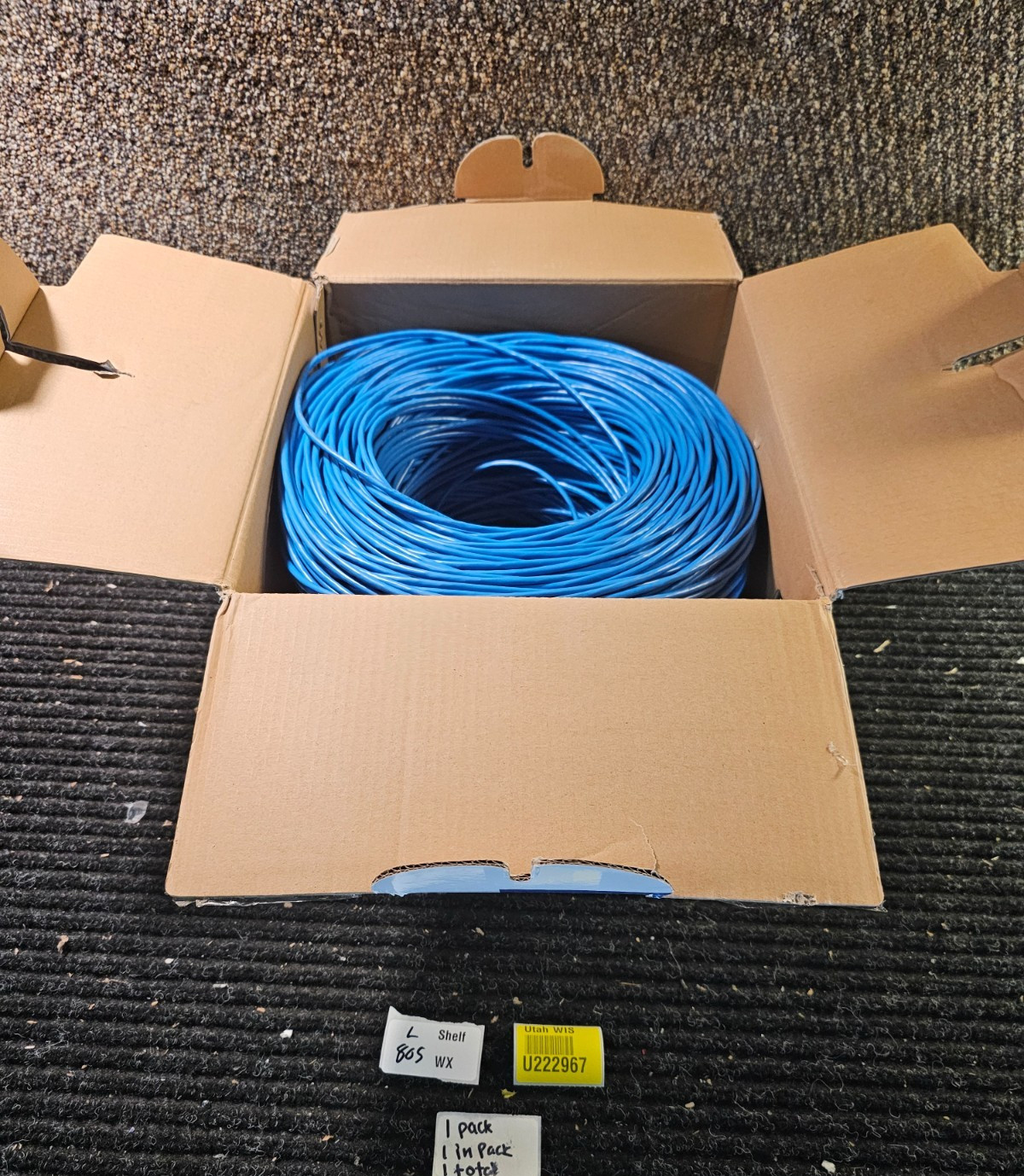 Communication Cable C5CU1000CMR 1000′ UTP Cat5e Copper 350Mhz ETL Riser Rated