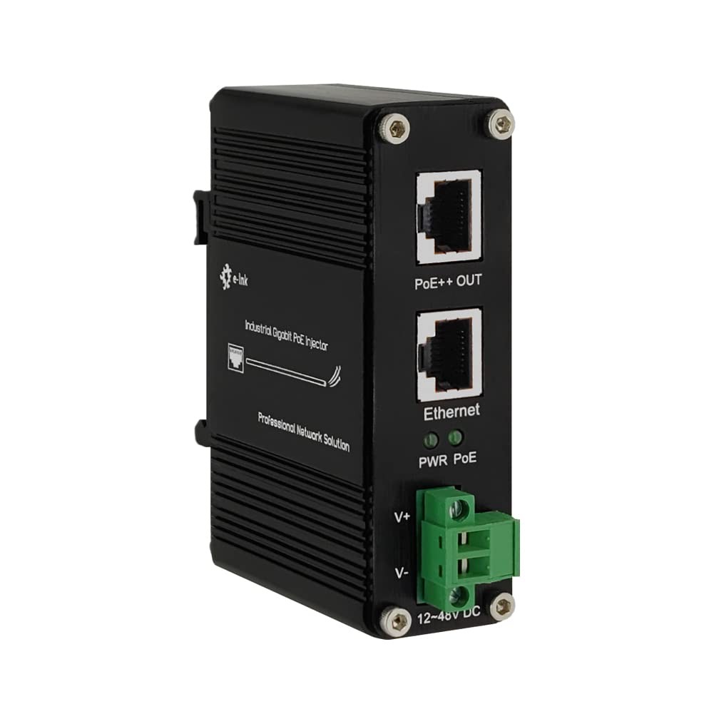 Elenzk Industrial Gigabit RJ45 IEEE802.3at/bt 95W PoE++ Injector 95W,
