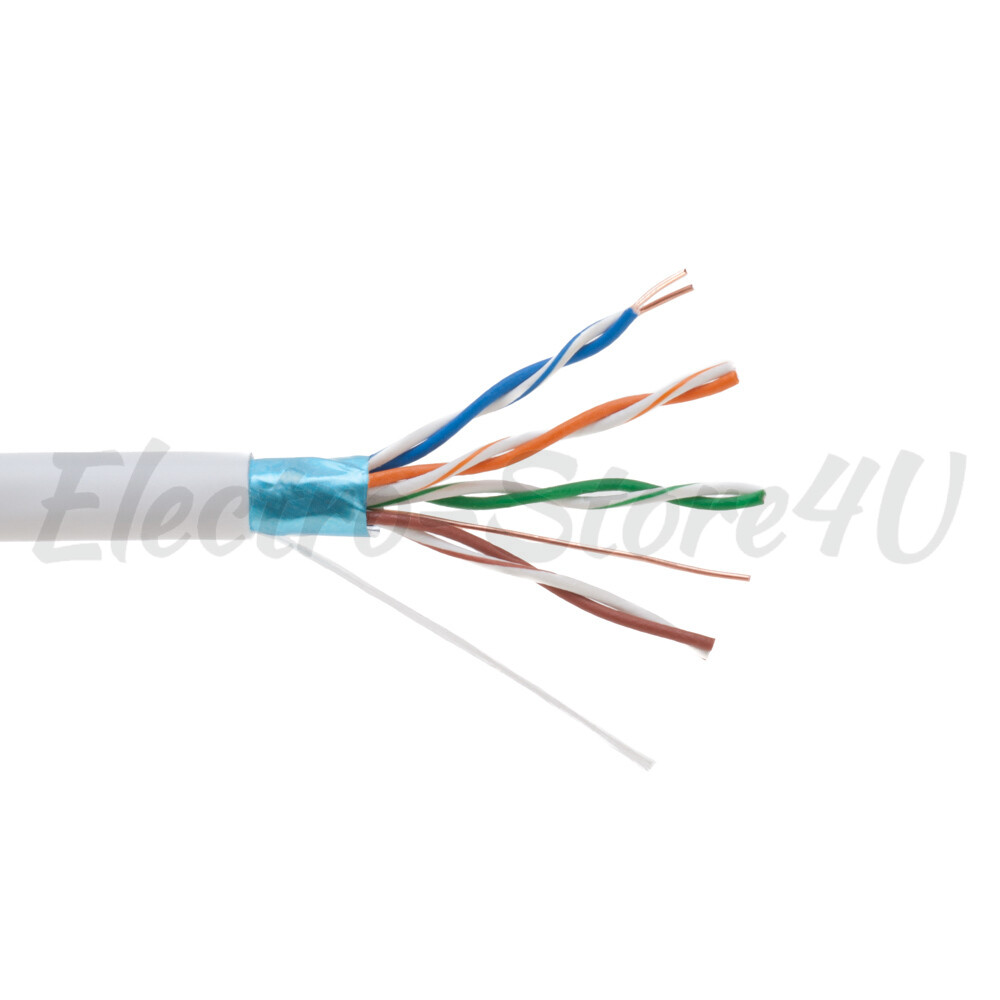 SHIELDED CAT5e 1000ft FTP Bulk Ethernet Cable Solid Network Wire RJ45 LAN 24 AWG