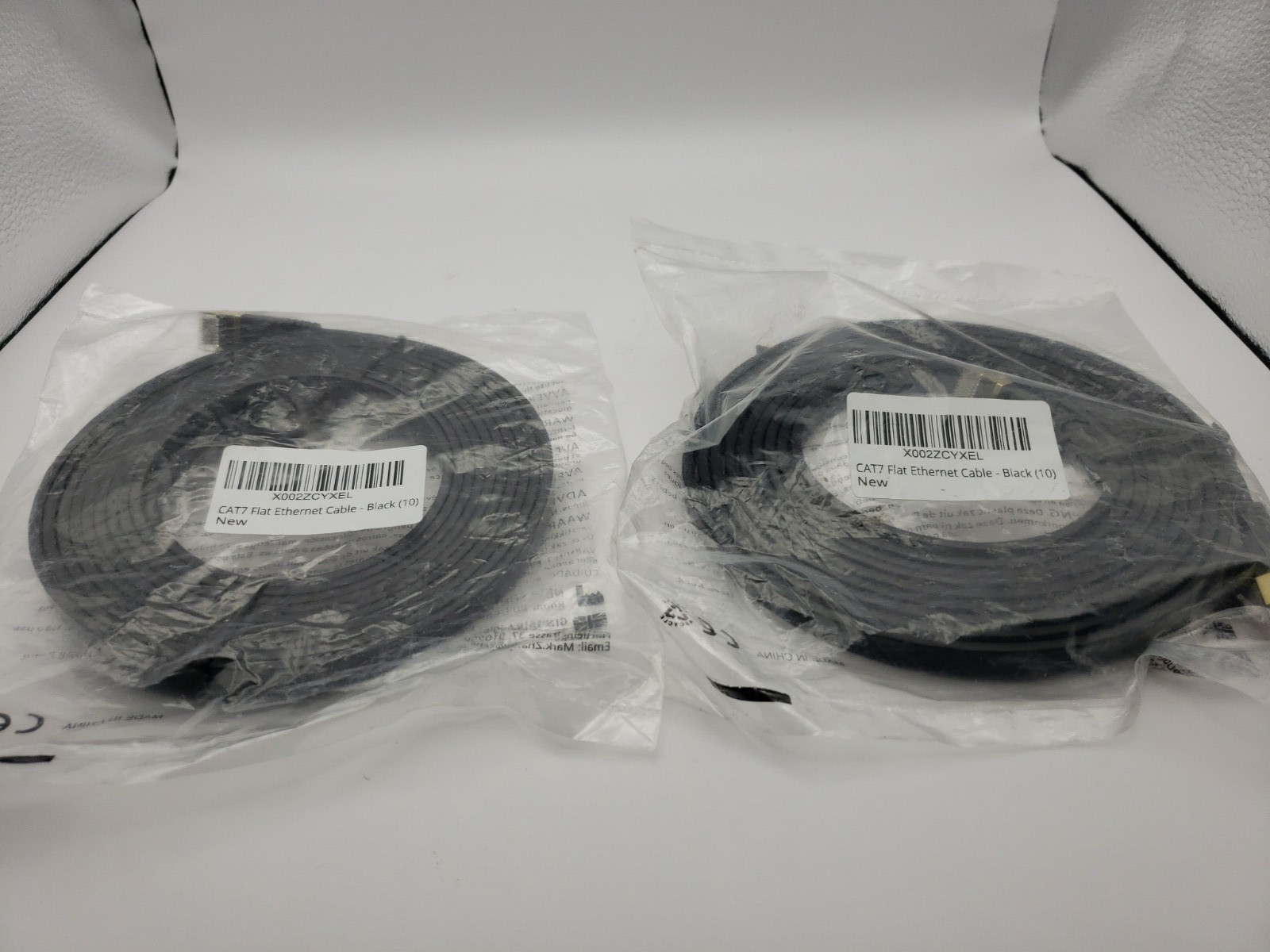 2x unknown length cat7 flat cables