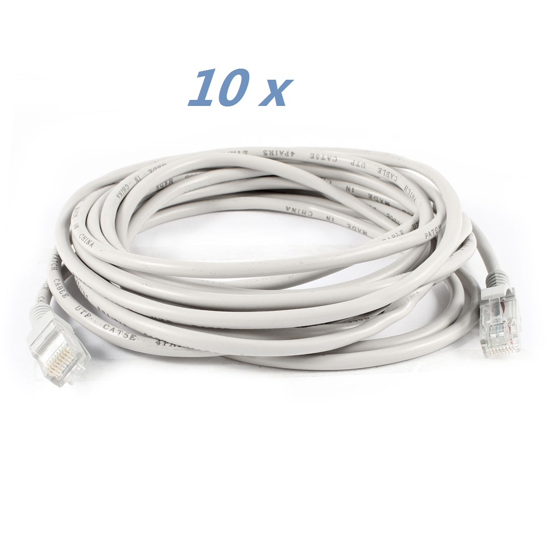 10x 16FT 16feet CAT5e Cable Ethernet Lan Network CAT5 RJ45 Patch Cord Gray NEW