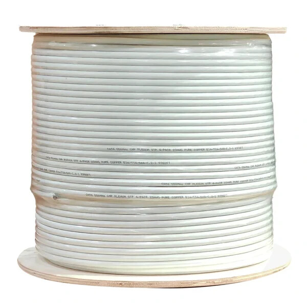 TS Cables Cat6 Plenum F/UTP 1000ft Pure Copper 550MHZ Foil Shielded Cable White