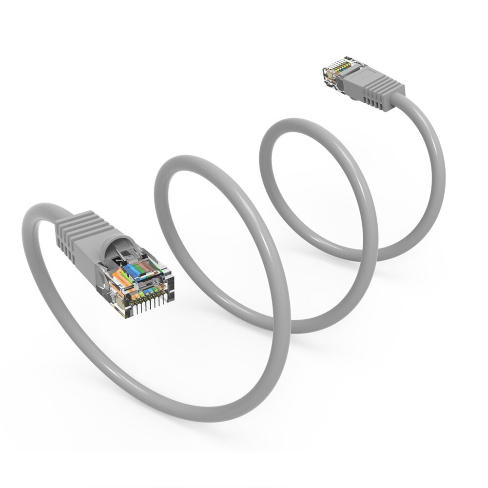3FT Cat5E RJ45 Ethernet LAN Network UTP Snagless Patch Cable Pure Copper Gray