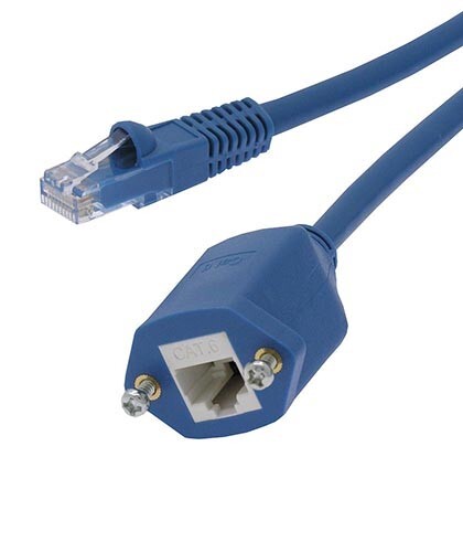 1-25Ft Cat6 RJ45 Male To Female Network Ethernet LAN Panel Mount Extension Cable