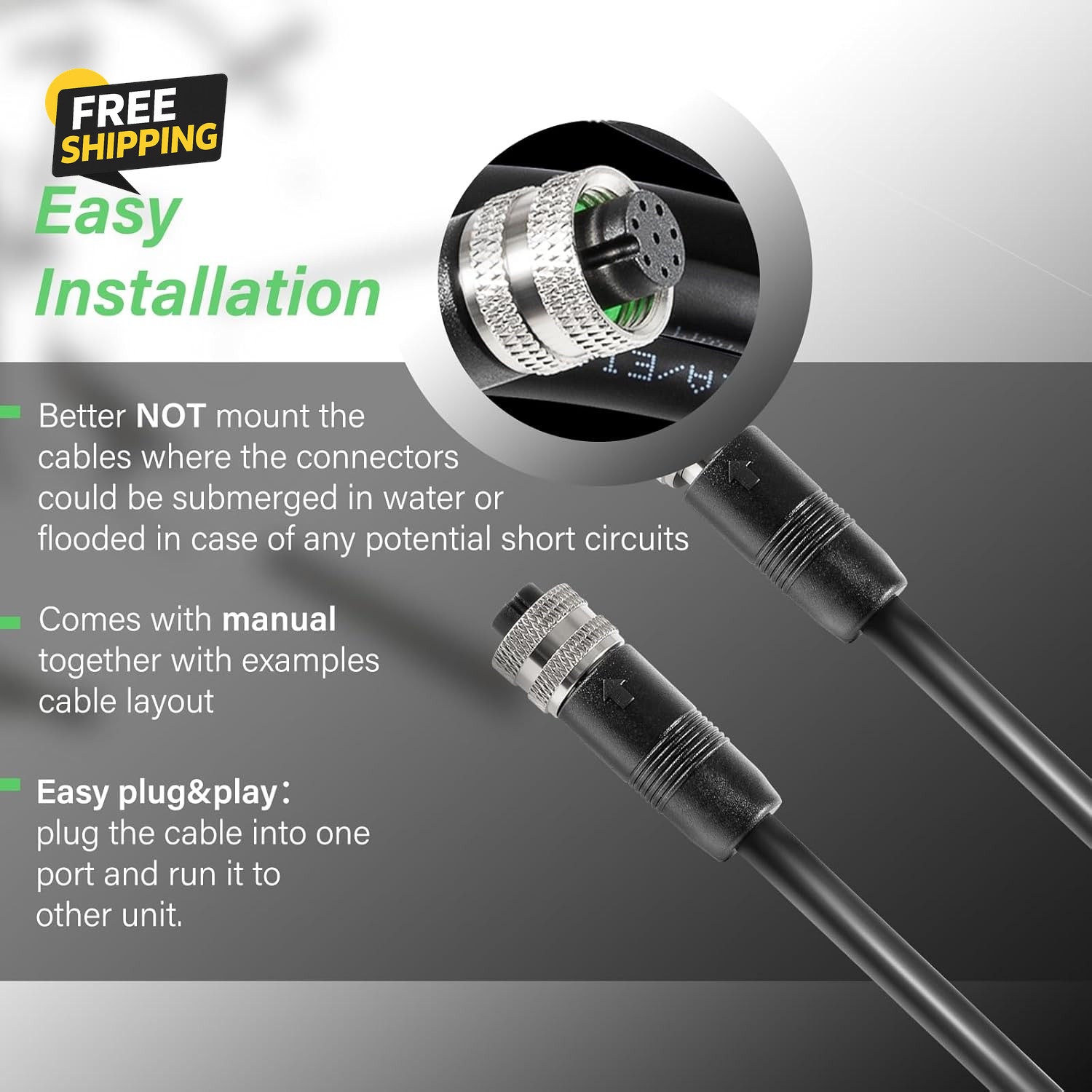 720073-6 5 Foot Ethernet Cable as EC 5E Replace for Humminbird, Black Fit