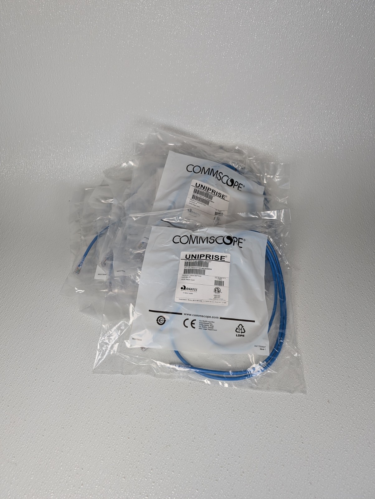 CommScope Uniprise Cat6 7ft Blue Snagless Patch Cable UC1BBB2-0ZF007 LOT of 60