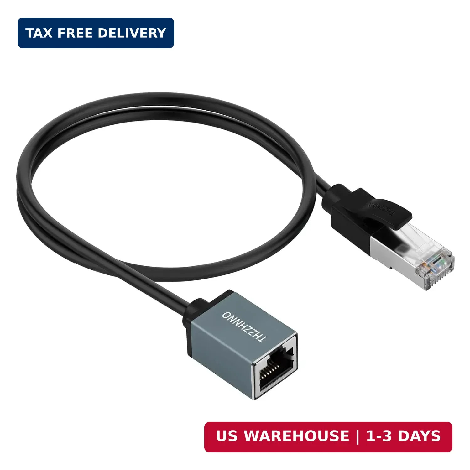 Cat6 Ethernet Extension Cable 15FT, 1000Mbps RJ45 Male to Female Cable, Gigabit