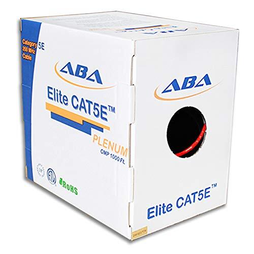 CAT5E Plenum (CMP) LAN Cable, 1000ft, UTP 24AWG Solid Copper, 350MHz – Red