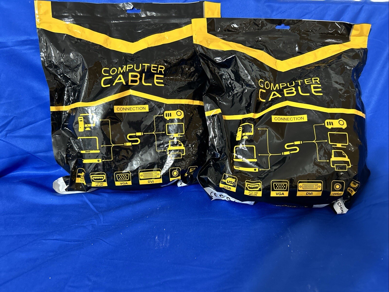 2x 75 Feet CAT6e/CAT6 Ethernet LAN Network RJ45 Patch Cable Black