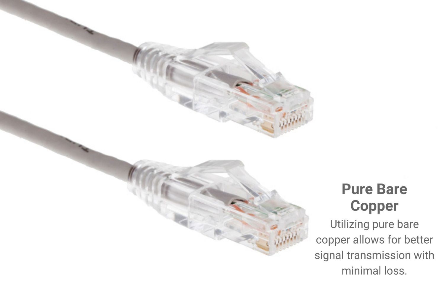 Slim, CAT6A Ethernet Patch Cable, Booted, 7′, Gray – Lifetime Warranty