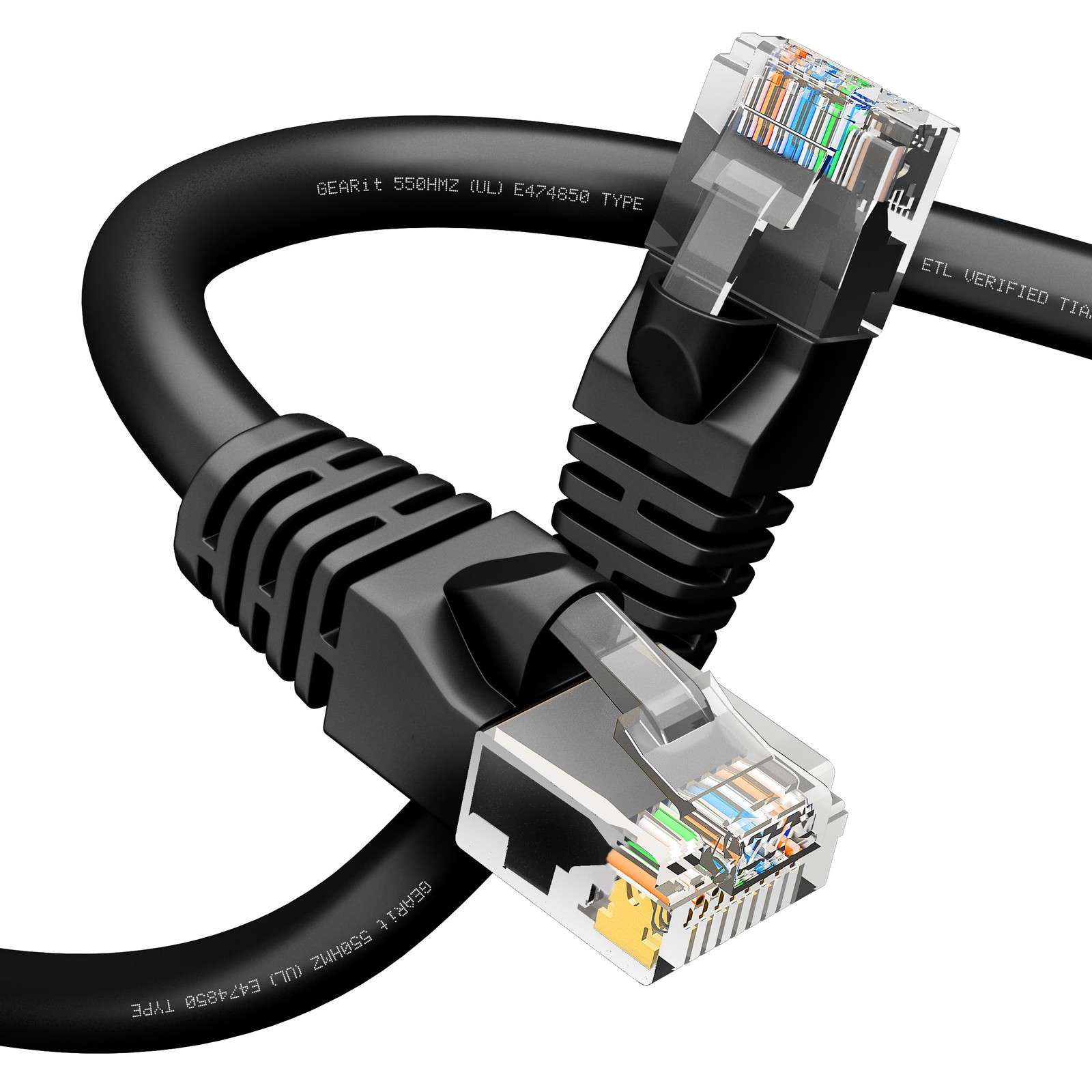 Cat6 Patch Cables 14 ft Black (1 Pack) – Cat6 Ethernet Cable 14 ft Black/Ethe…
