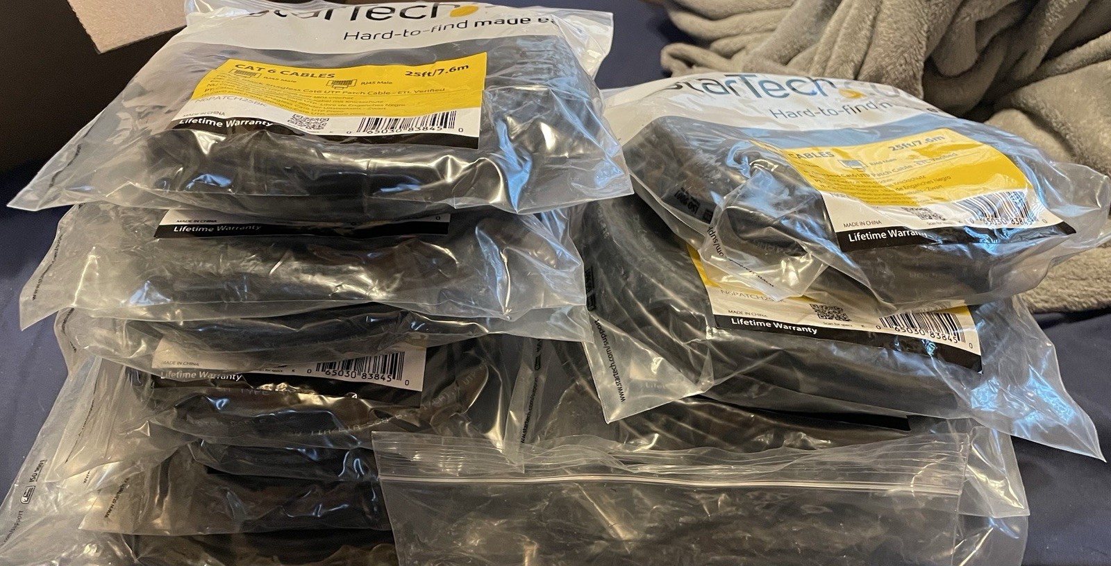 13 Pk Startech N6PATCH25BK 25FT BLACK CAT 6 CABLE | USA Seller | New