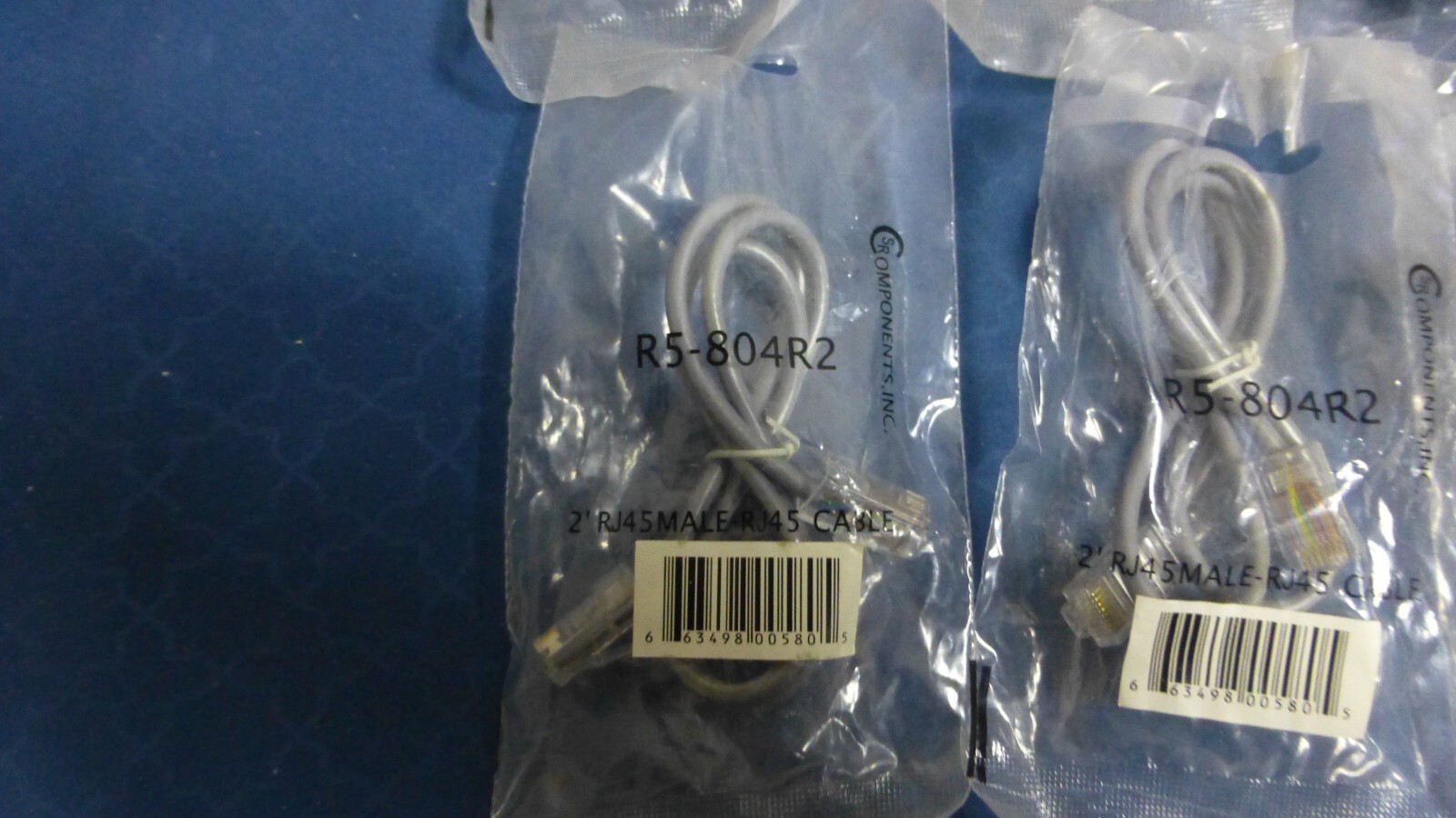 RJ45 Male-RJ45 Cable, 2′ Long Cable, Lot of 12, New Old Stock