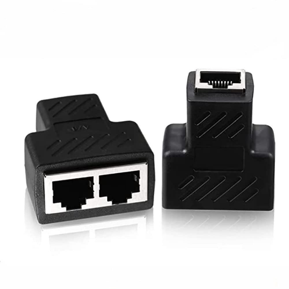 RJ45 Network Splitter Adapter, RJ45 1 to 2 Port Dual Female Socket Ethernet C…