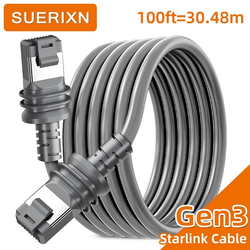 9M 30M 46M Standard Starlink Gen 3 Cable Extension Starlink Ethernet Cable