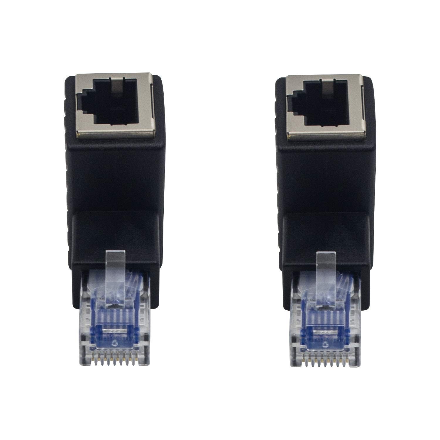 90 Degree Ethernet Extender Adapter, Down Angled RJ45 Male to Female, Cat5e/C…