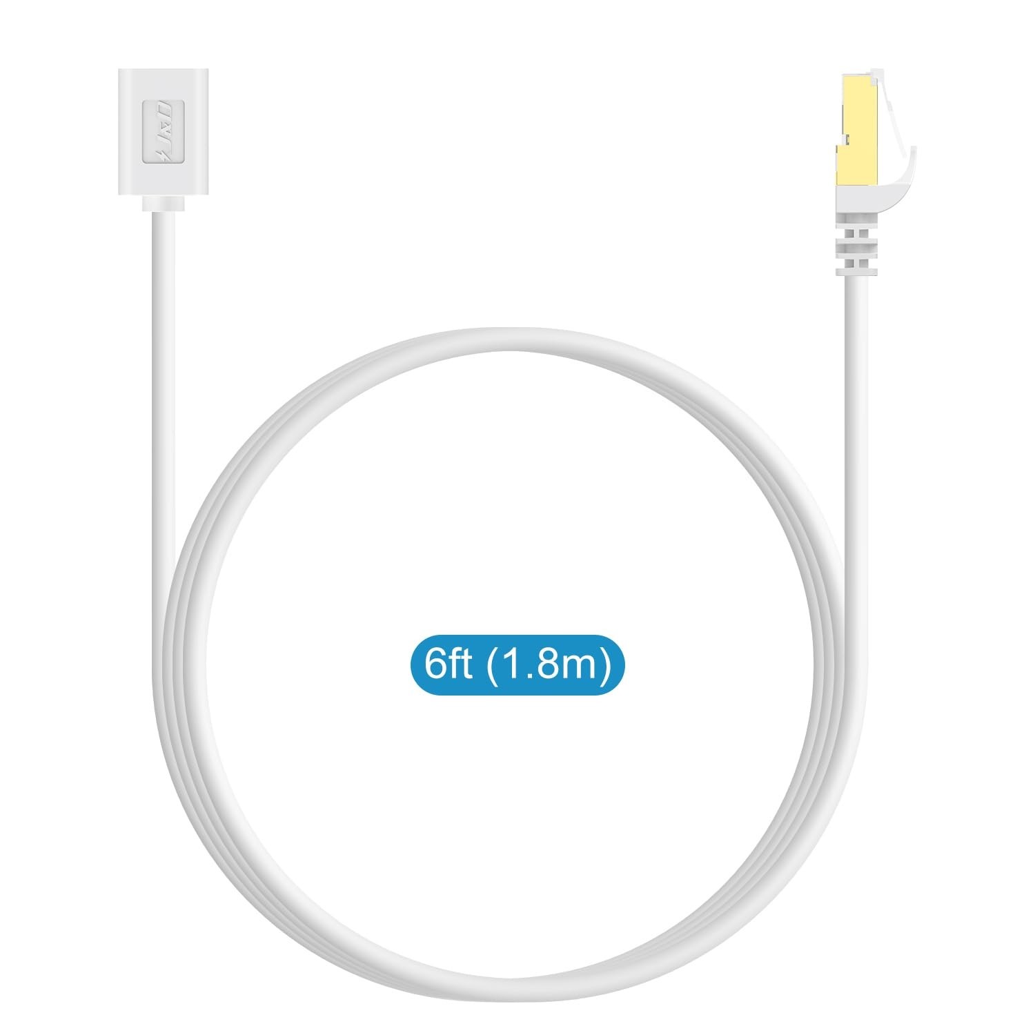 J&D Ethernet Extension Cable (1-Pack), RJ45 Cords Shielded Male to Female Cat 6