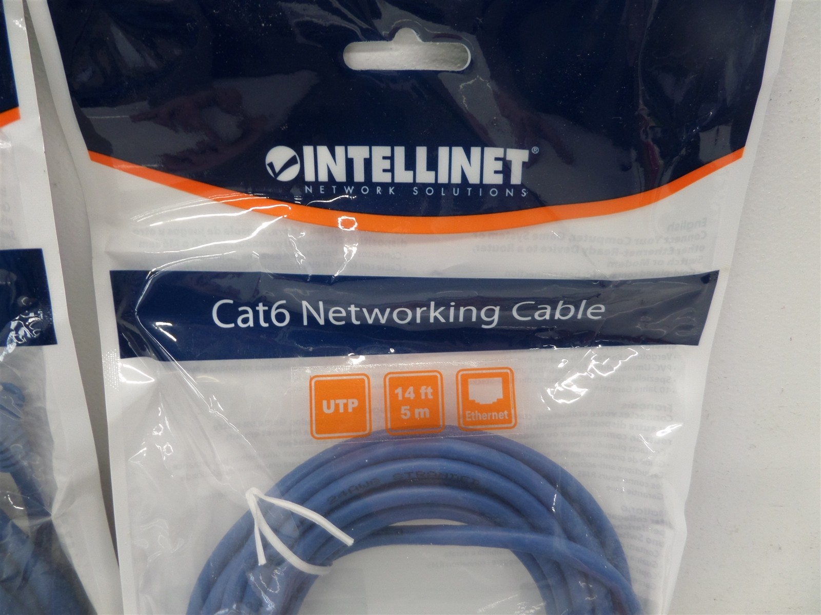 Lot Of 2 Intellinet Cat6 Networking UTP Patch Cable 14ft 5m