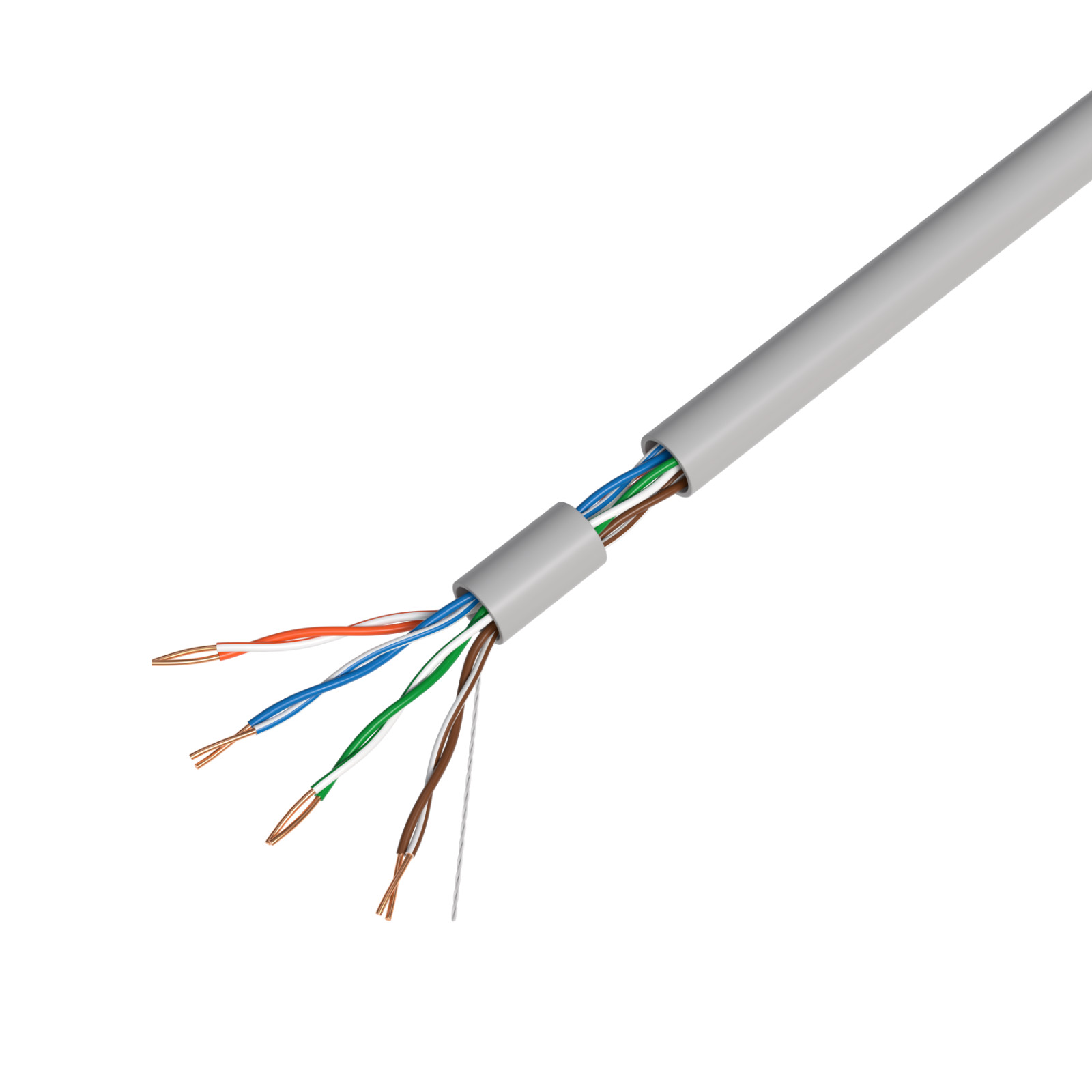 Cat5e 1000FT Gray UTP Ethernet Cable 24AWG Network LAN Solid Bulk Wire Pull Box
