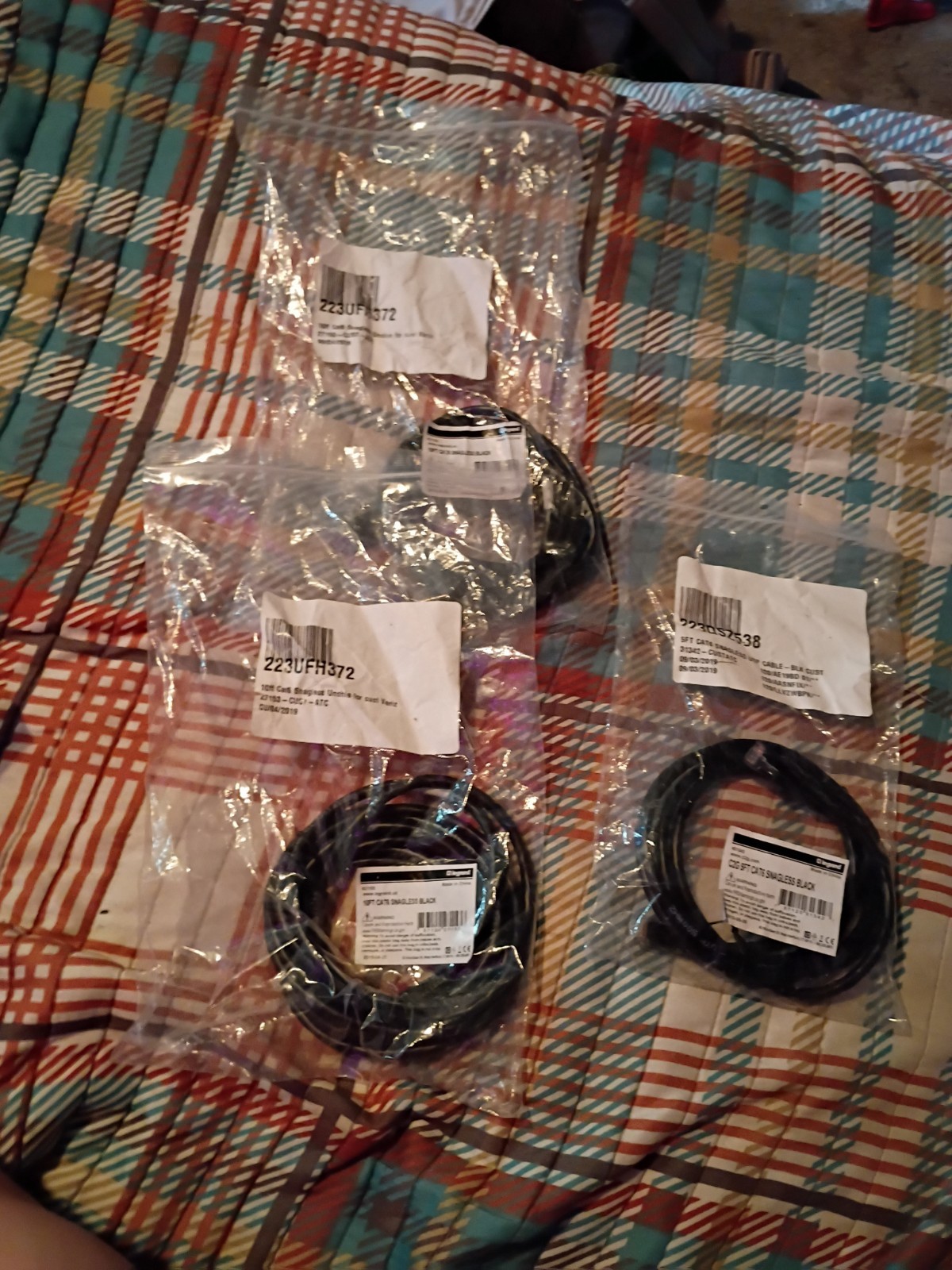 Lot of 3 C2C 5ft CAT6 Snagless UTP Cable Black ( See Description)