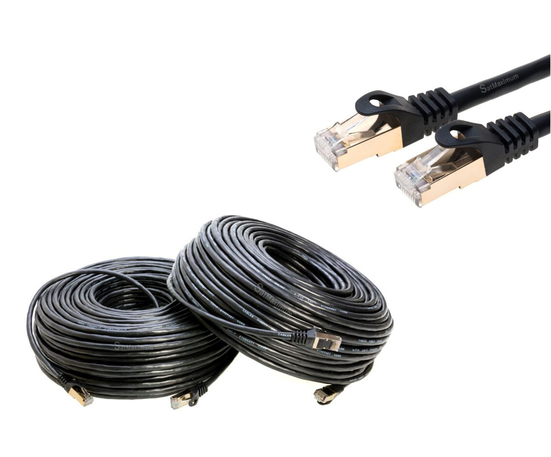 Cat7 S/FTP Ethernet Cable High Speed LAN RJ45 Patch Cord Black 25ft – 200ft LOT