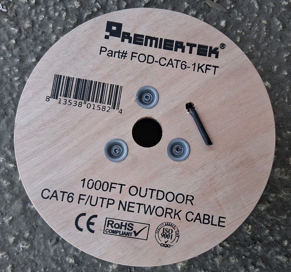 Outdoor 1000′ Cat6 23AWG CMX Cca 550MHz Shield FTP 4-Pairs Part# FOD-CAT6-1KFT