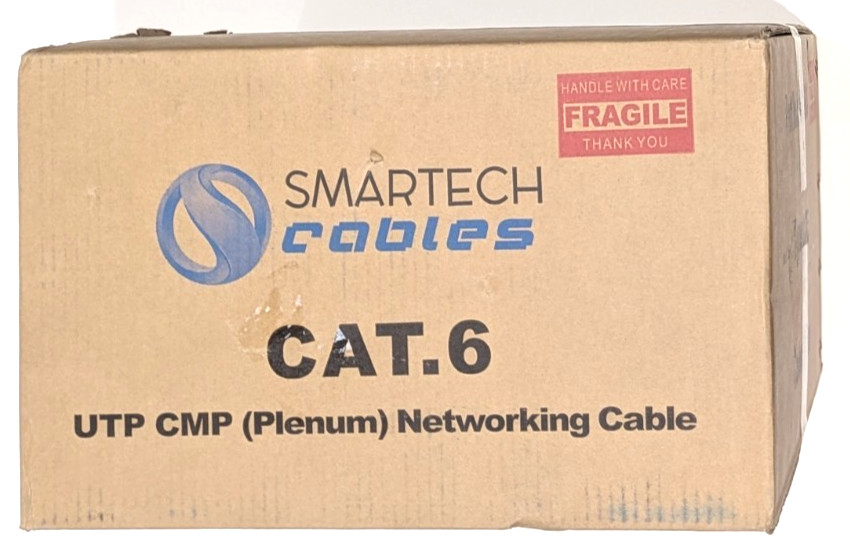 Smartech Cables CAT6 UTP CMP Networking Cable, CCA, 23 AWG, 1000 Feet, Yellow