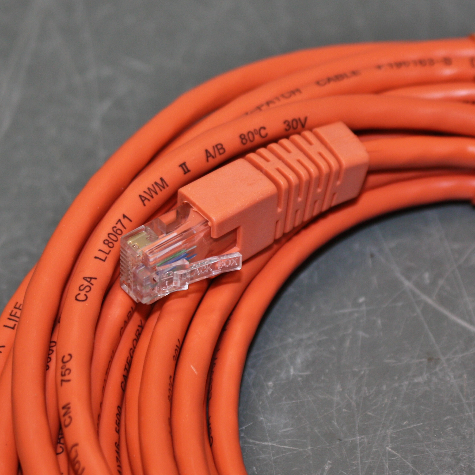 (25) Black Box CAT5e Premium Patch Cable, 25ft Ethernet Cord, Orange, 100 MHz