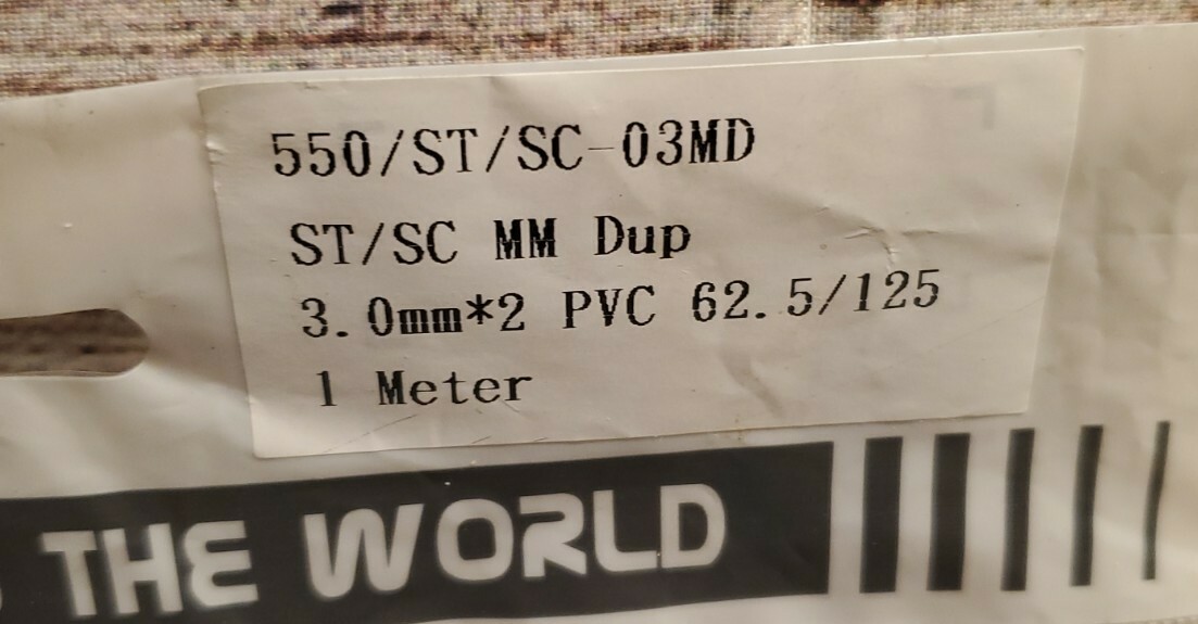 NTW Networking the World 550/ST/SC-03MD 1 Meter ST / SC MM Dup 3.pmm*2 62.5/125