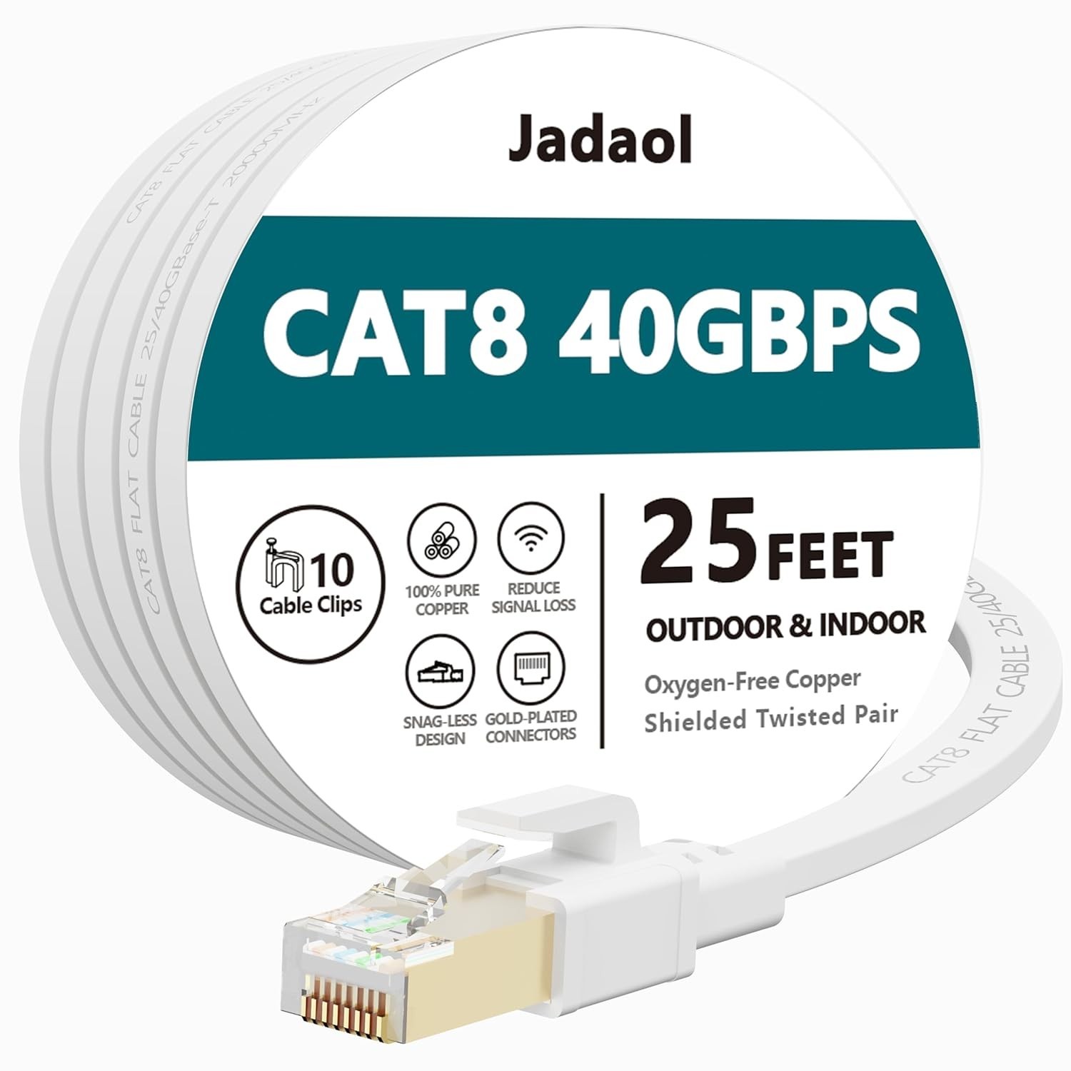 25 ft Cat 8 Ethernet Cable – 40Gbps Bandwidth for Superior Streaming and Gaming