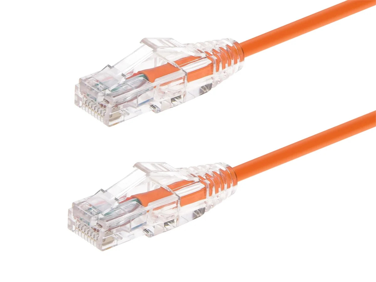 Monoprice Cat6 Ethernet Patch Cable – 0.5 feet – Orange | Snagless RJ45 Stranded