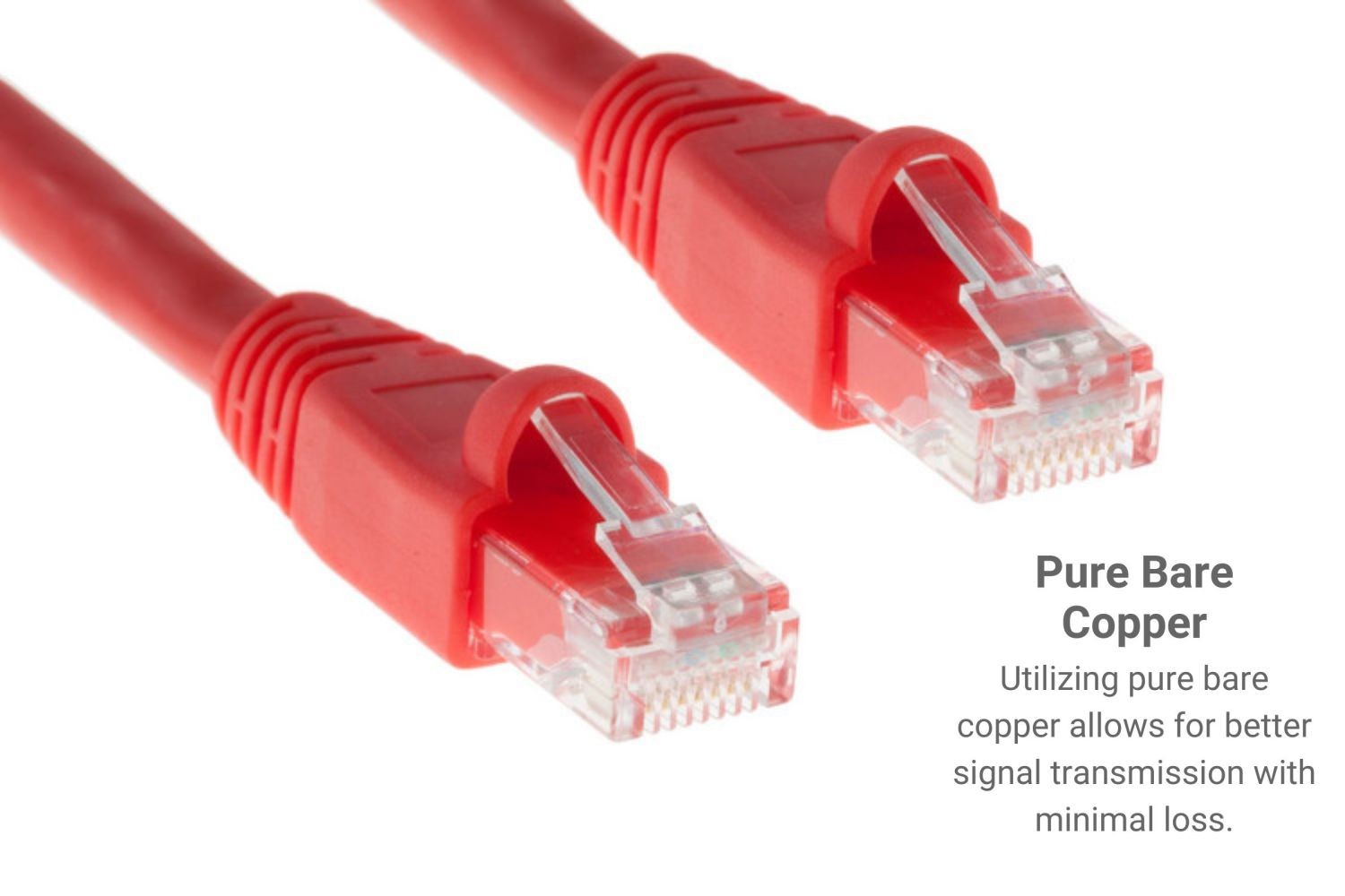 CAT6A Ethernet Patch Cable, Snagless, 35′, Red – Lifetime Warranty