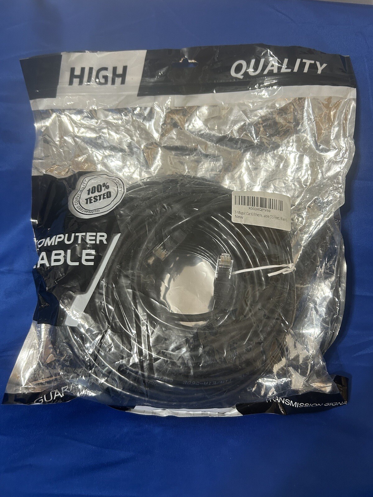 2x 75 Feet CAT6e/CAT6 Ethernet LAN Network RJ45 Patch Cable Black