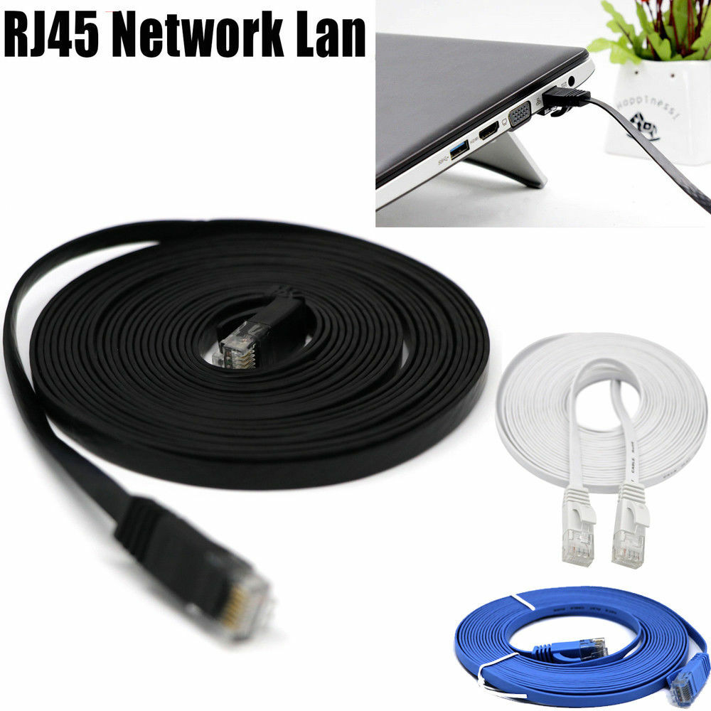 RJ45 CAT6 Ethernet Network LAN Cable Cord Flat UTP Patch Router Modem 50FT 100FT